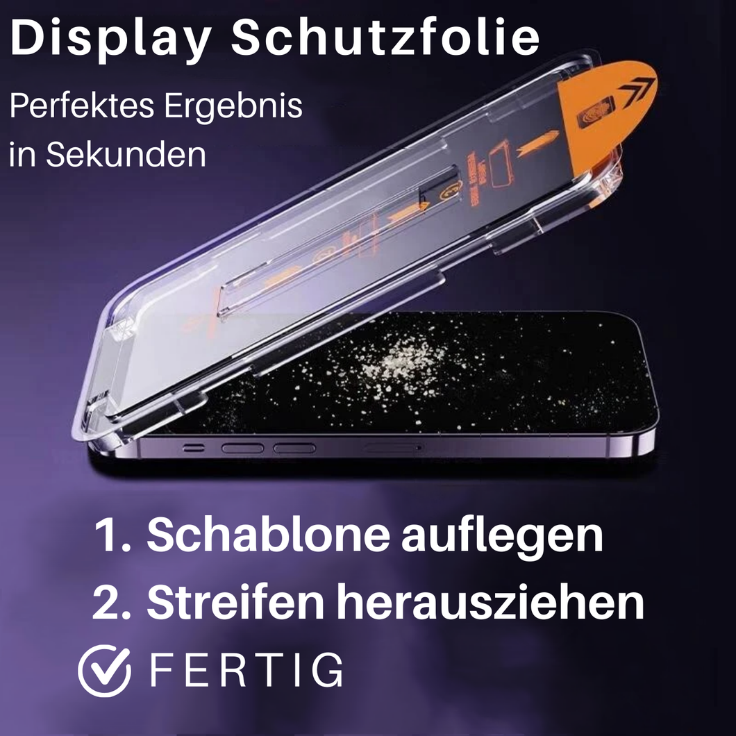 ProtectiveGlass DISPLAYSCHUTZ für iPhone - einfaches Anbringen (2 für 1)